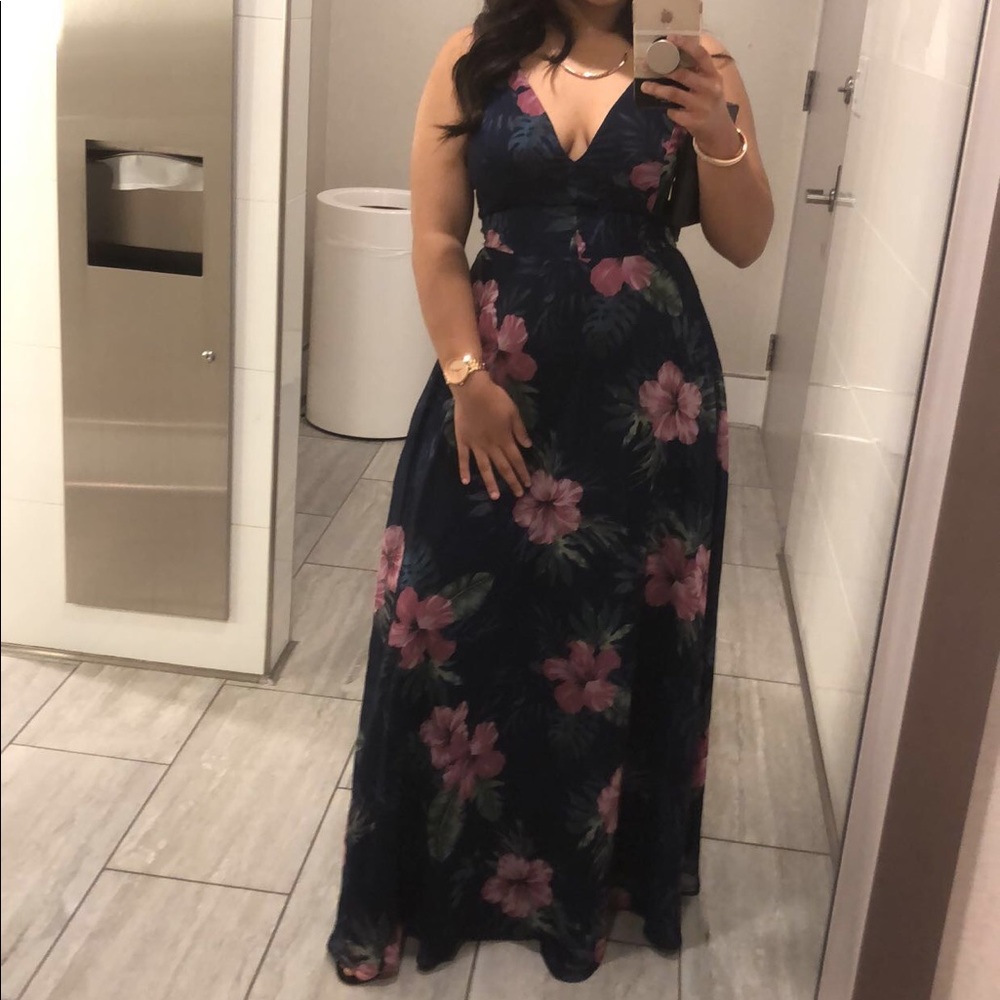 Tie-Back Formal Floral Dress
